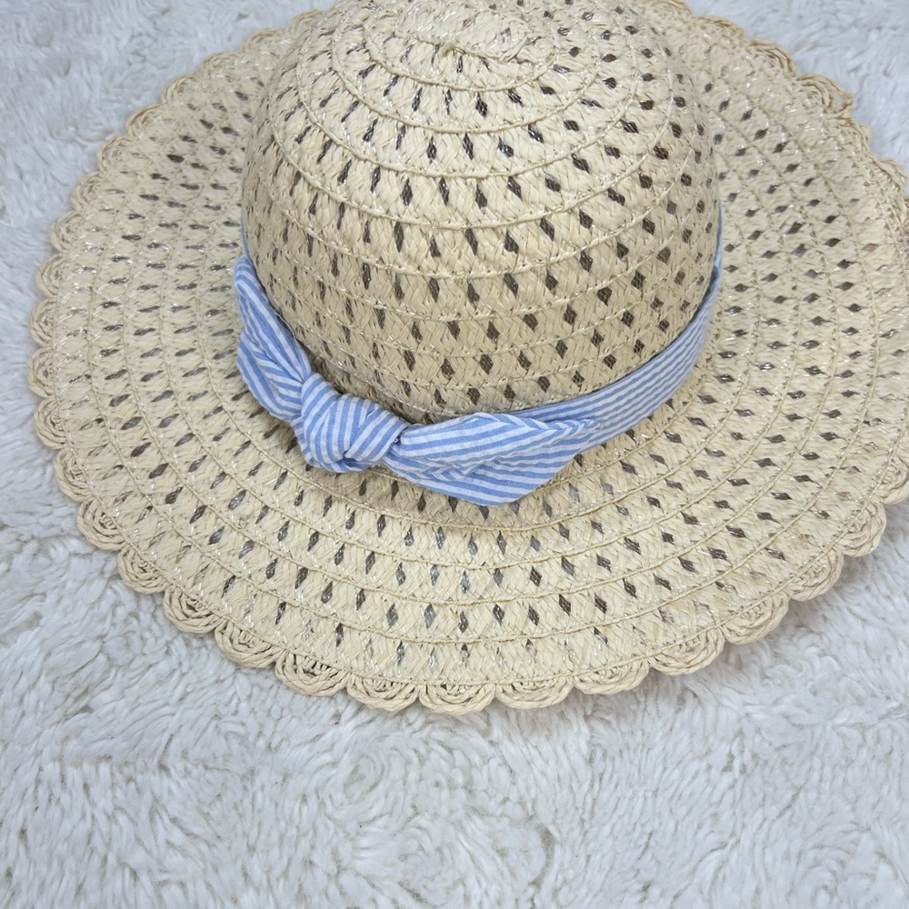 OSFM Sun Hat straw beach pool Ivory  BEAUTIFUL NWOT